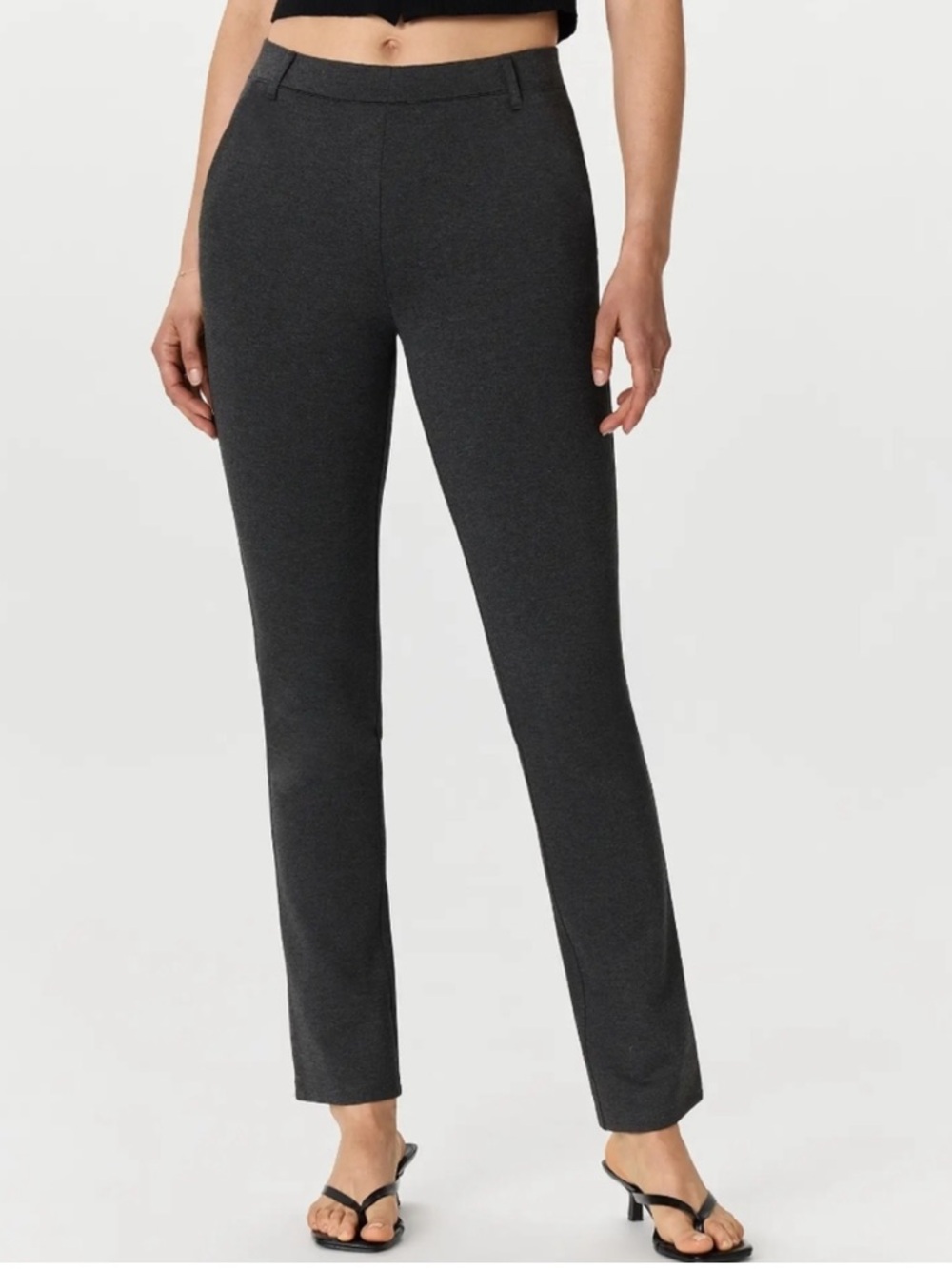 Quince Charcoal Gray Ultra-Stretch Ponte Straight Leg Pants NWT